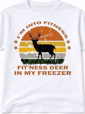 Deer Hunting Funny Graphic T Shirt Trendy Boutique Style Tee Mens Gifts White